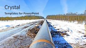  Presentation with gas pipeline - Colorful slides enhanced with gas pipelines - pipeline backdrop and a light blue colored foreground