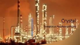  Presentation with oil refinery - Colorful theme enhanced with tropical bermuda beach with surf and reflections of the sky on the wet sand backdrop and a soft green colored foreground