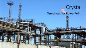  Presentation with gas air - Presentation theme having gas planyt - torch is lit on tower background and a light blue colored foreground