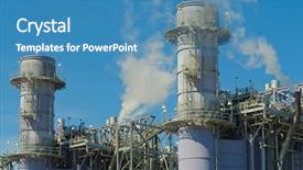  Presentation with natural gas - Cool new presentation theme with gas powered electric power plant backdrop and a teal colored foreground