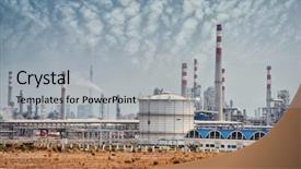  Presentation with oil industry - PPT layouts having gas processing factory landscape background and a light gray colored foreground