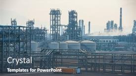  Presentation with oil industry - Beautiful slides featuring gas-processing-factory-landscape backdrop and a ocean colored foreground