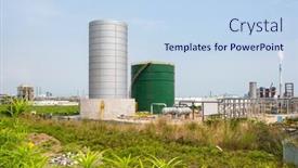 Presentation with oil industry - Amazing theme having gas-processing-factory-landscape backdrop and a light blue colored foreground
