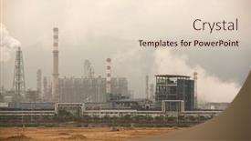  Presentation with oil gas - Slides having gas-processing-factory-landscape background and a lemonade colored foreground