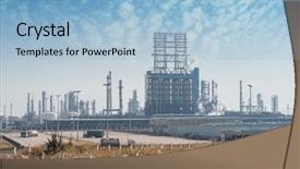  Presentation with oil gas - Cool new theme with gas processing factory landscape backdrop and a light blue colored foreground