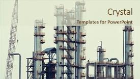  Presentation with oil industry - Cool new presentation theme with gas processing factory landscape backdrop and a soft green colored foreground