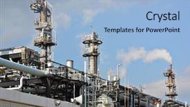  Presentation with flare - Audience pleasing theme consisting of gas processing factory backdrop and a light blue colored foreground