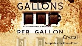  Presentation with 1940s - Slides with gas pump from the 1940s background and a blonde colored foreground