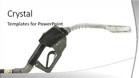  Presentation with gas pump - Presentation theme having gas pump nozzle and dollar background and a white colored foreground