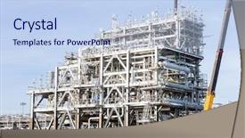  Presentation with lng - Presentation theme with gas refinery factory with lng background and a light blue colored foreground