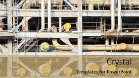  Presentation with lng - Colorful slide deck enhanced with gas refinery factory with lng backdrop and a coral colored foreground