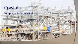  Presentation with lng - Slide set with gas refinery factory with lng background and a sky blue colored foreground