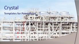  Presentation with lng - Colorful presentation design enhanced with gas refinery factory with lng backdrop and a sky blue colored foreground