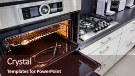  Presentation with open door - Beautiful slide set featuring gas sensor - modern hi-tek kitchen oven backdrop and a wine colored foreground