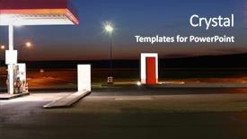  Presentation with gas station - Colorful slides enhanced with gas station at night backdrop and a ocean colored foreground