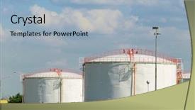  Presentation with storage tank - Presentation design featuring gas storage tanks background and a light blue colored foreground