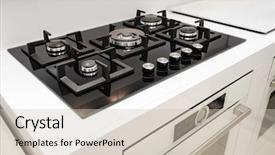  Presentation with gas - Theme with gas stove with and embedded background and a soft green colored foreground