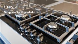  Presentation with retail store - Amazing PPT theme having gas-stove-with-black-glass backdrop and a gray colored foreground