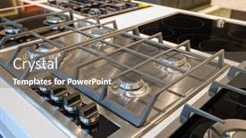  Presentation with retail store - Cool new PPT theme with gas-stove-with-stainless-steel backdrop and a gray colored foreground