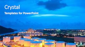  Presentation with tank - PPT theme enhanced with gas tank at night background and a gray colored foreground