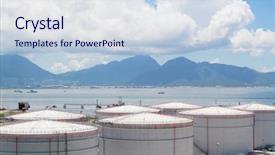  Presentation with hong kong - PPT theme enhanced with gas tank in hong kong background and a sky blue colored foreground