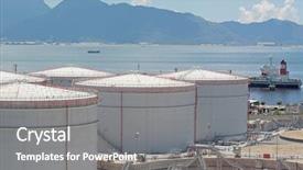  Presentation with hong kong - PPT theme consisting of gas tank in hong kong background and a gray colored foreground