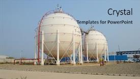  Presentation with petrochemical - Theme enhanced with gas tanks for petrochemical plant background and a light blue colored foreground