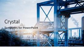  Presentation with petrochemical - Slide set with gas tanks for petrochemical plant background and a  colored foreground