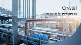  Presentation with petrochemical - PPT layouts having gas tanks for petrochemical plant background and a  colored foreground