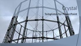  Presentation with tower - PPT theme featuring gas-tower-industrial-background-uk background and a light blue colored foreground