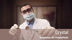  Presentation with scary - Audience pleasing theme consisting of gas treatment - scary mad dentist backdrop and a coral colored foreground