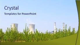  Presentation with coal - Slide deck enhanced with gas turbine powr plant - coal fired power station background and a  colored foreground