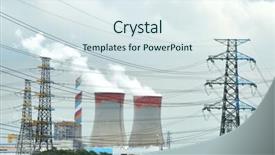  Presentation with power plant - PPT layouts enhanced with gas utility - gigantic power plant background and a sky blue colored foreground
