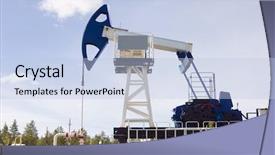  Presentation with oil rig in white and black - Beautiful presentation featuring gas well - oil rocking chair backdrop and a light blue colored foreground