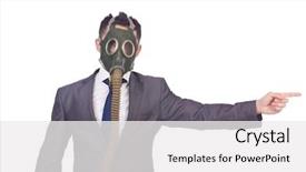  Presentation with lawyer client meeting wearing mask - Amazing presentation theme having gasmask - businessman wearing gas mask isolated backdrop and a white colored foreground