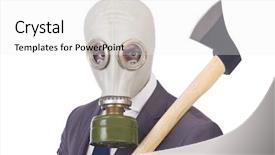  Presentation with gas - Presentation theme featuring think reflect - thinking black man background and a light gray colored foreground.