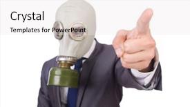  Presentation with gas - Beautiful presentation featuring gasmask - businessman wearing gas mask isolated backdrop and a white colored foreground