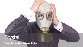  Presentation with nuclear weapons and gas mask - Audience pleasing slide deck consisting of gasmask - businessman wearing gas mask isolated backdrop and a dark gray colored foreground