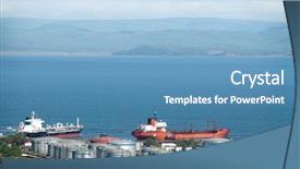  Presentation with petroleum - Beautiful slide set featuring gasoline tanker at russian petroleum backdrop and a teal colored foreground