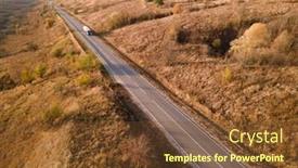  Presentation with tank truck - Audience pleasing slide deck consisting of gasoline-truck-oil-trailer-truck backdrop and a tawny brown colored foreground