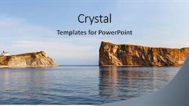  Presentation with rock - Audience pleasing presentation theme consisting of gaspe peninsula coast in quebec backdrop and a light blue colored foreground
