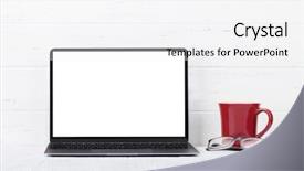  Presentation with laptop blank screen - Beautiful slide set featuring gasses - loft home office workplace backdrop and a white colored foreground