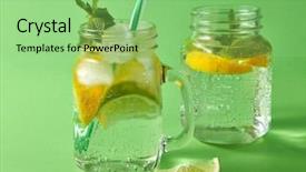  Presentation with lemon lime - Slide deck consisting of gasses - slices of lemon and lime background and a  colored foreground