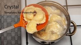  Presentation with surface chemistry - Audience pleasing presentation consisting of gasses - vareniki in a pan which backdrop and a  colored foreground