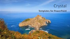 Presentation with coast - Presentation theme featuring gastelugache-is-an-island background and a light blue colored foreground