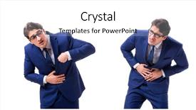  Presentation with gastritis - Cool new slides with gastritis - young sick and unhappy businessman backdrop and a white colored foreground
