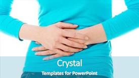  Presentation with stomach - Slides featuring gastritis - young woman with stomach issues background and a teal colored foreground