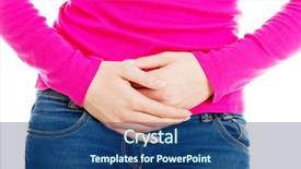  Presentation with stomach - Slides consisting of gastritis - young woman with stomach issues background and a ocean colored foreground