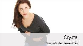  Presentation with stomach - PPT layouts featuring gastritis - young woman with stomach issues background and a white colored foreground