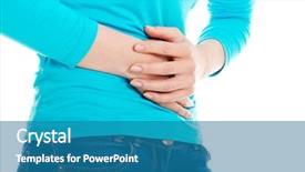  Presentation with stomach and acidity - Slide set consisting of gastritis - young woman with stomach issues background and a teal colored foreground